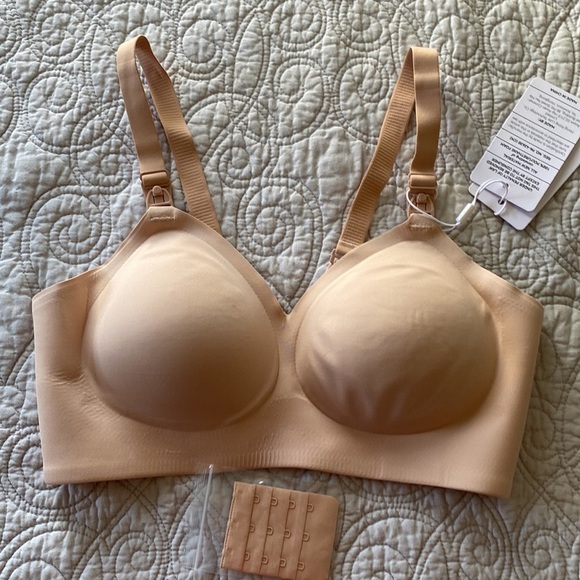 MomCozy Ultra Soft & Omni Maternity Nursing Bra - Blush Color, Large - Picture 2 of 6